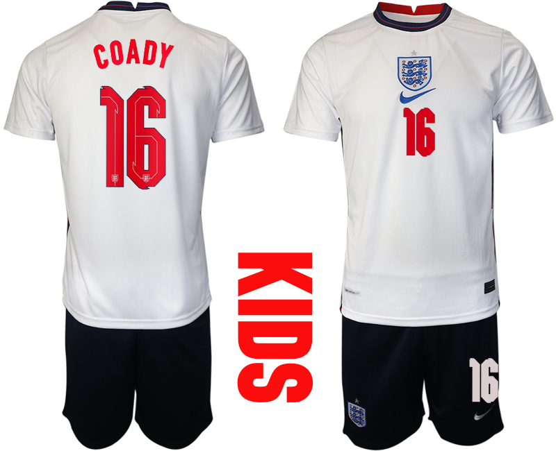2021 European Cup England home Youth #16 soccer jerseys->youth soccer jersey->Youth Jersey
